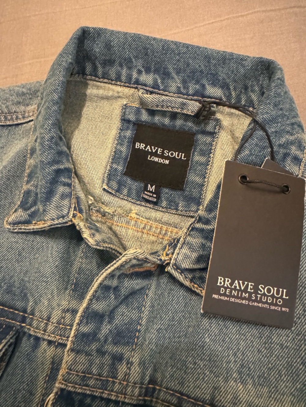Brave Soul, Large Washed Denim Jacket
